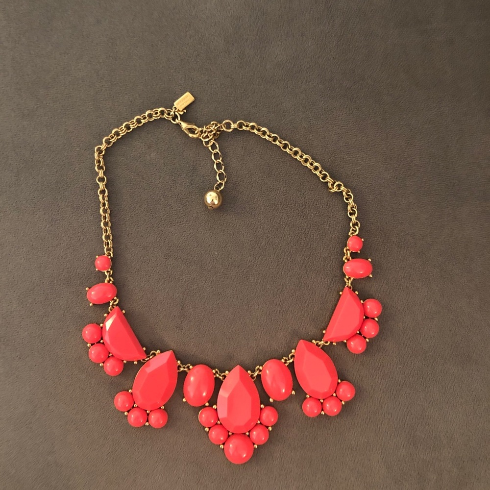 Kate Spade Statement Necklace Gold and Coral